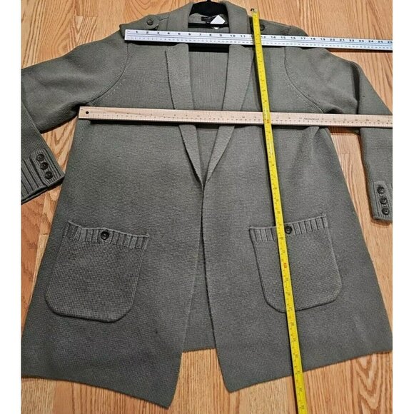 Talbots Wool Knit Cardigan Sweater Women XL Green Gray Warm Preppy Old Money - Picture 4 of 7